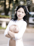 Áo dài hở ngực của Hà Mi love 10
